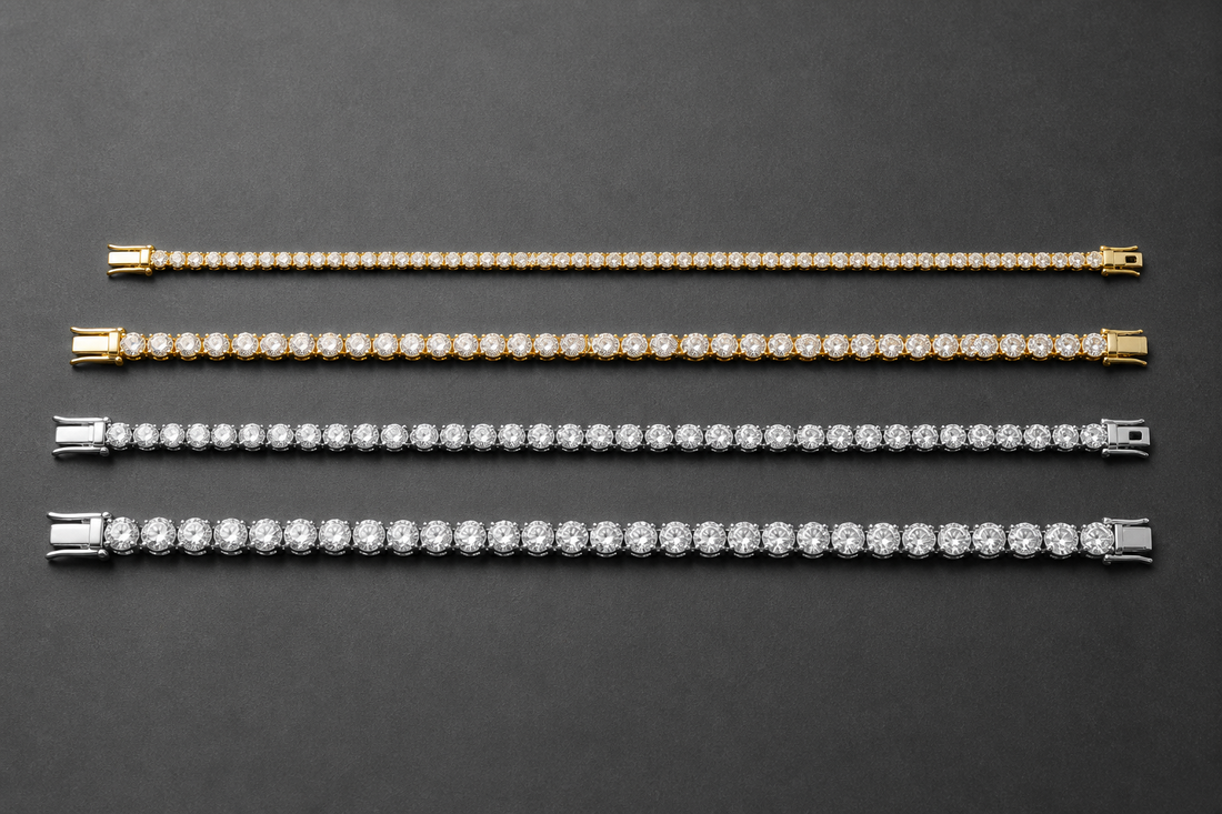 Tennis bracelet style comparison for choosing width and length