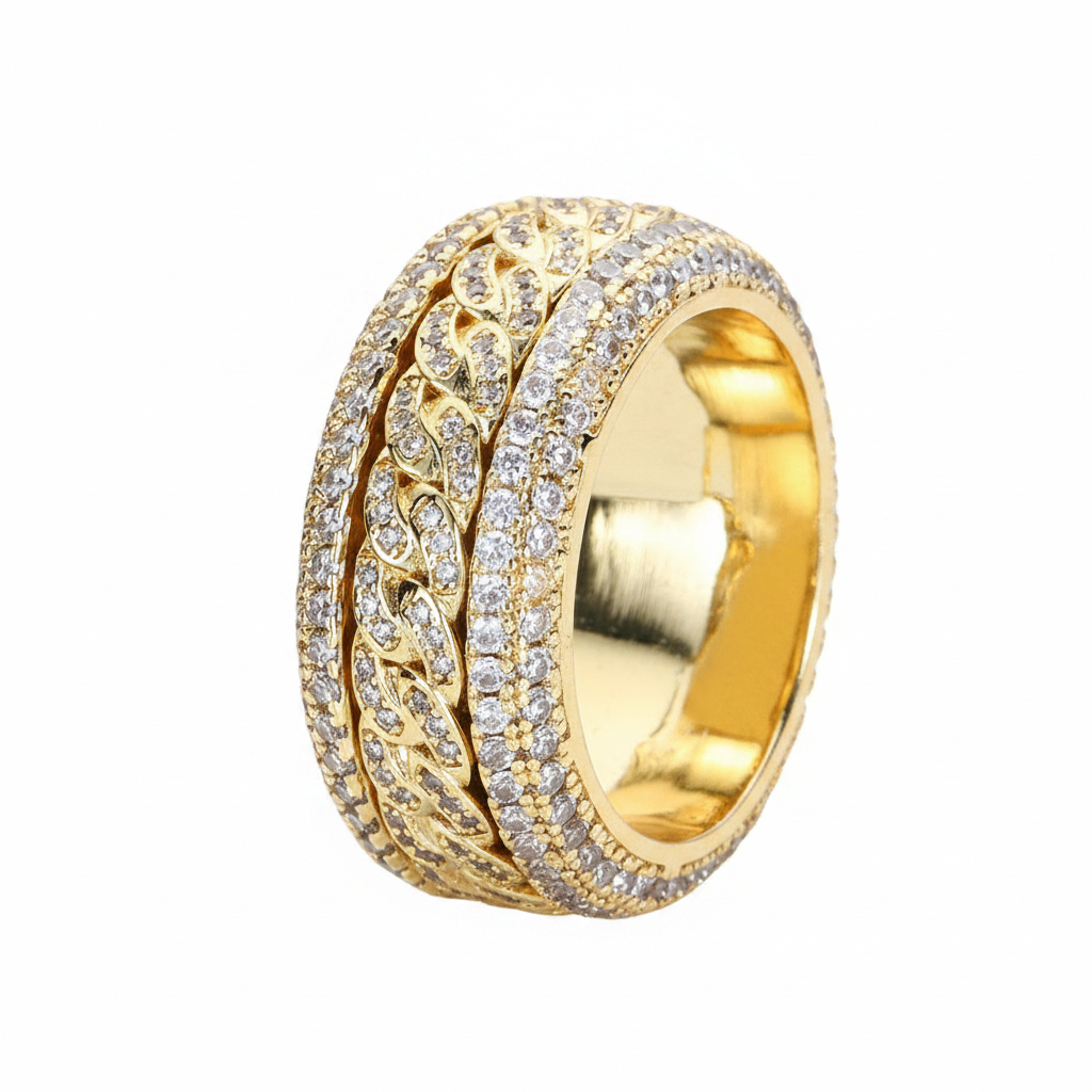 Iced Out Cuban Link Ring
