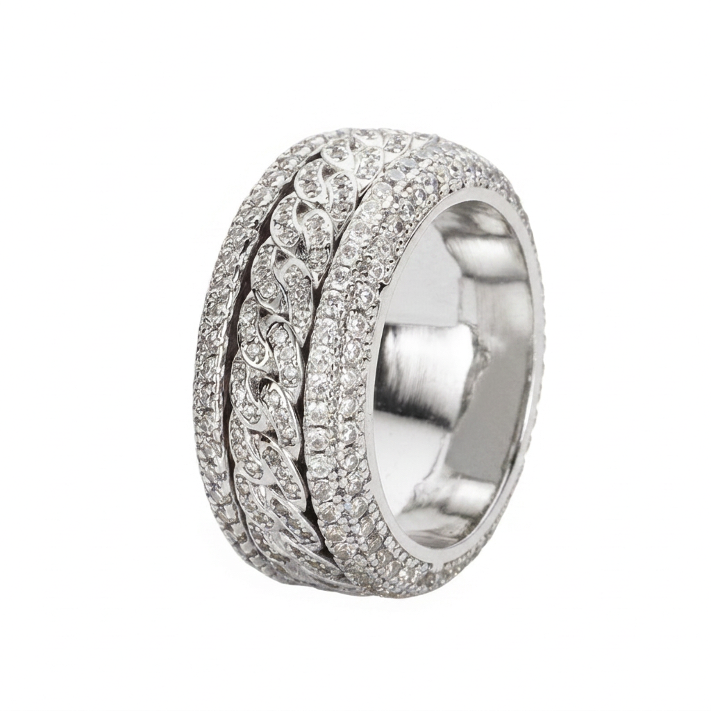 Iced Out Cuban Link Ring