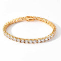 Gold plated CZ tennis bracelet with iced stones
