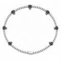 5mm Black Panther Moissanite Tennis Necklace in White Gold