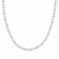 White Gold Iced Star Tennis Chain with White Stones on white background